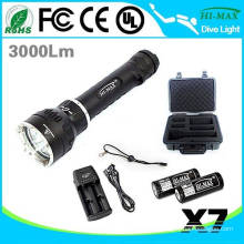 Primary diving flashlight 26650 3000lumen led U2